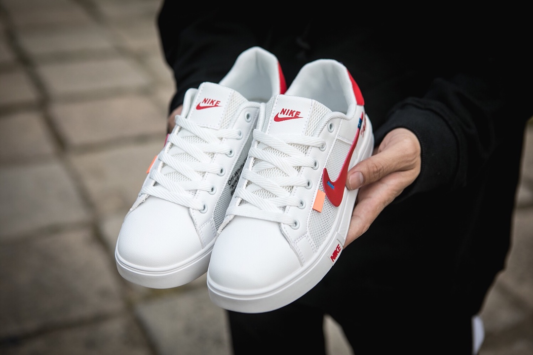 110耐克/NIKE联名 Unisex 皮面透气网休闲鞋 镂空 透气 网球文化板鞋