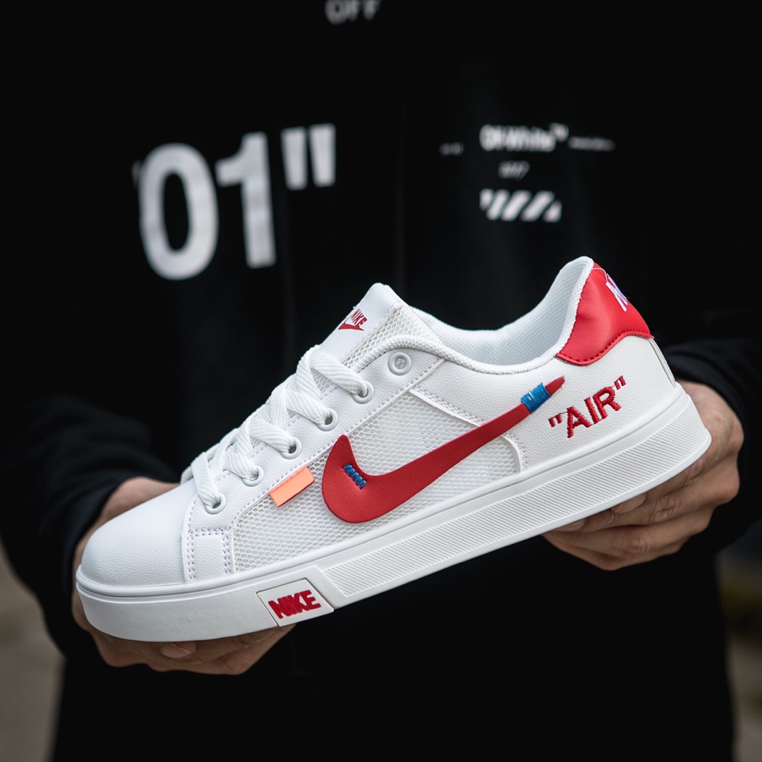 110耐克/NIKE联名 Unisex 皮面透气网休闲鞋 镂空 透气 网球文化板鞋