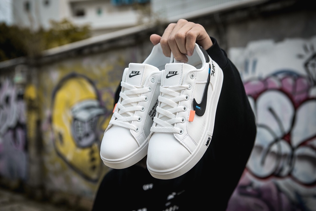 110耐克/NIKE联名 Unisex 皮面透气网休闲鞋 镂空 透气 网球文化板鞋