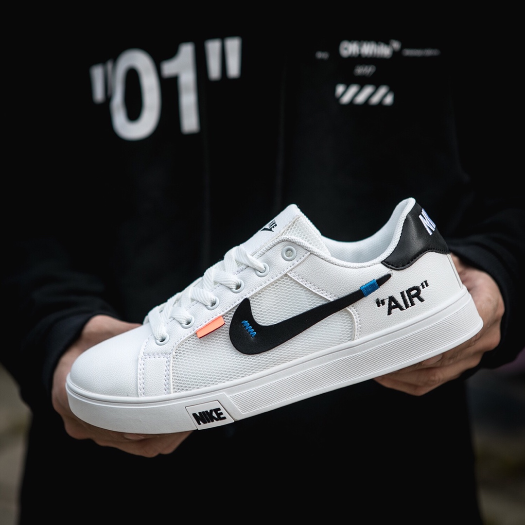 110耐克/NIKE联名 Unisex 皮面透气网休闲鞋 镂空 透气 网球文化板鞋