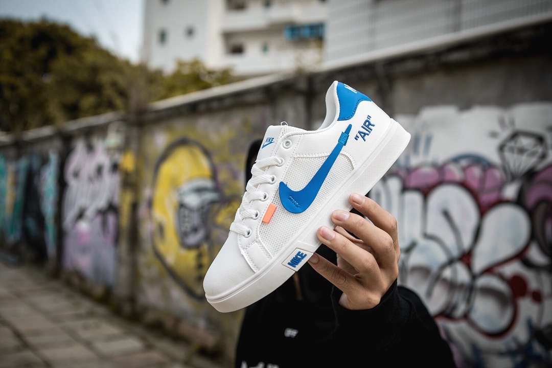 110耐克/NIKE联名 Unisex 皮面透气网休闲鞋 镂空 透气 网球文化板鞋