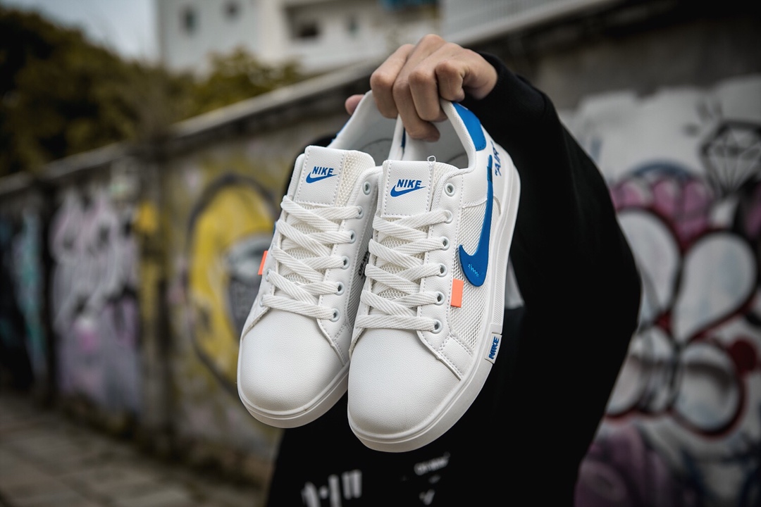 110耐克/NIKE联名 Unisex 皮面透气网休闲鞋 镂空 透气 网球文化板鞋