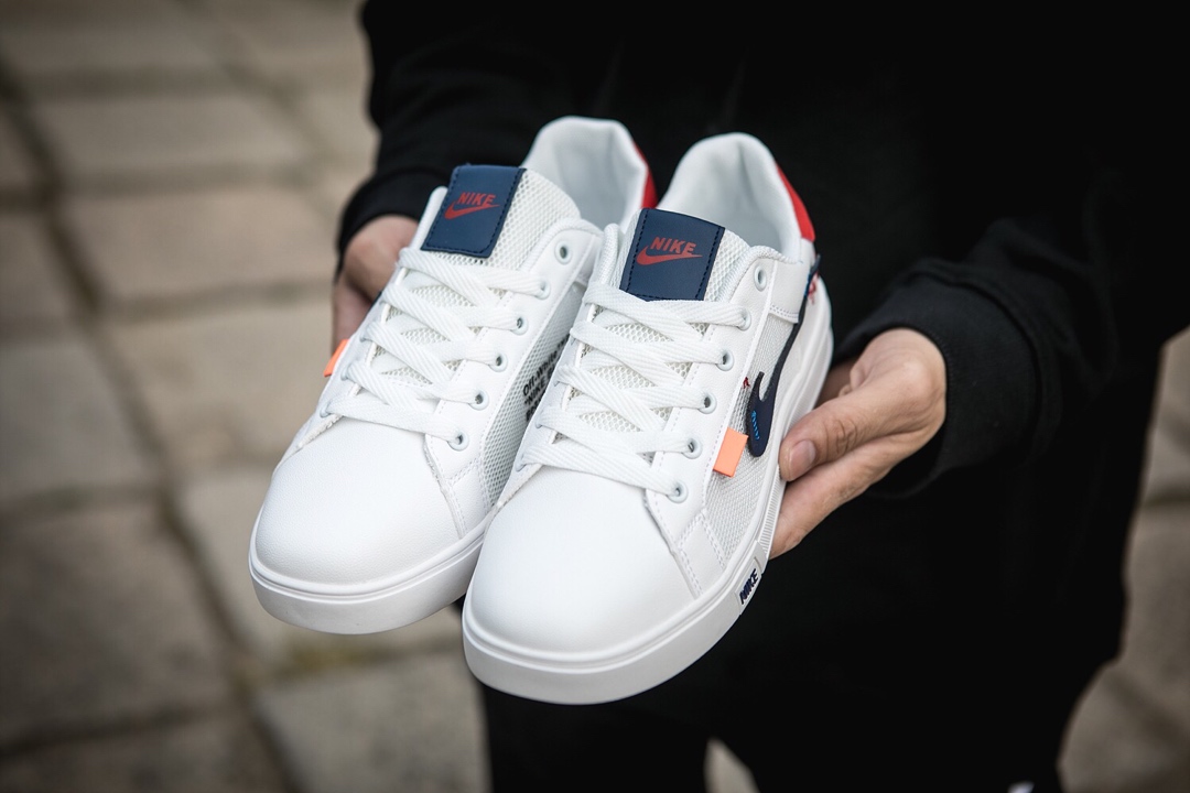 110耐克/NIKE联名 Unisex 皮面透气网休闲鞋 镂空 透气 网球文化板鞋