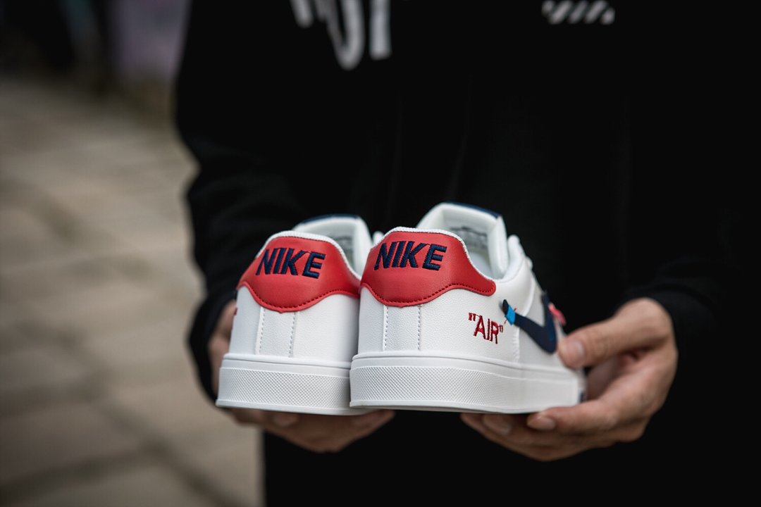 110耐克/NIKE联名 Unisex 皮面透气网休闲鞋 镂空 透气 网球文化板鞋