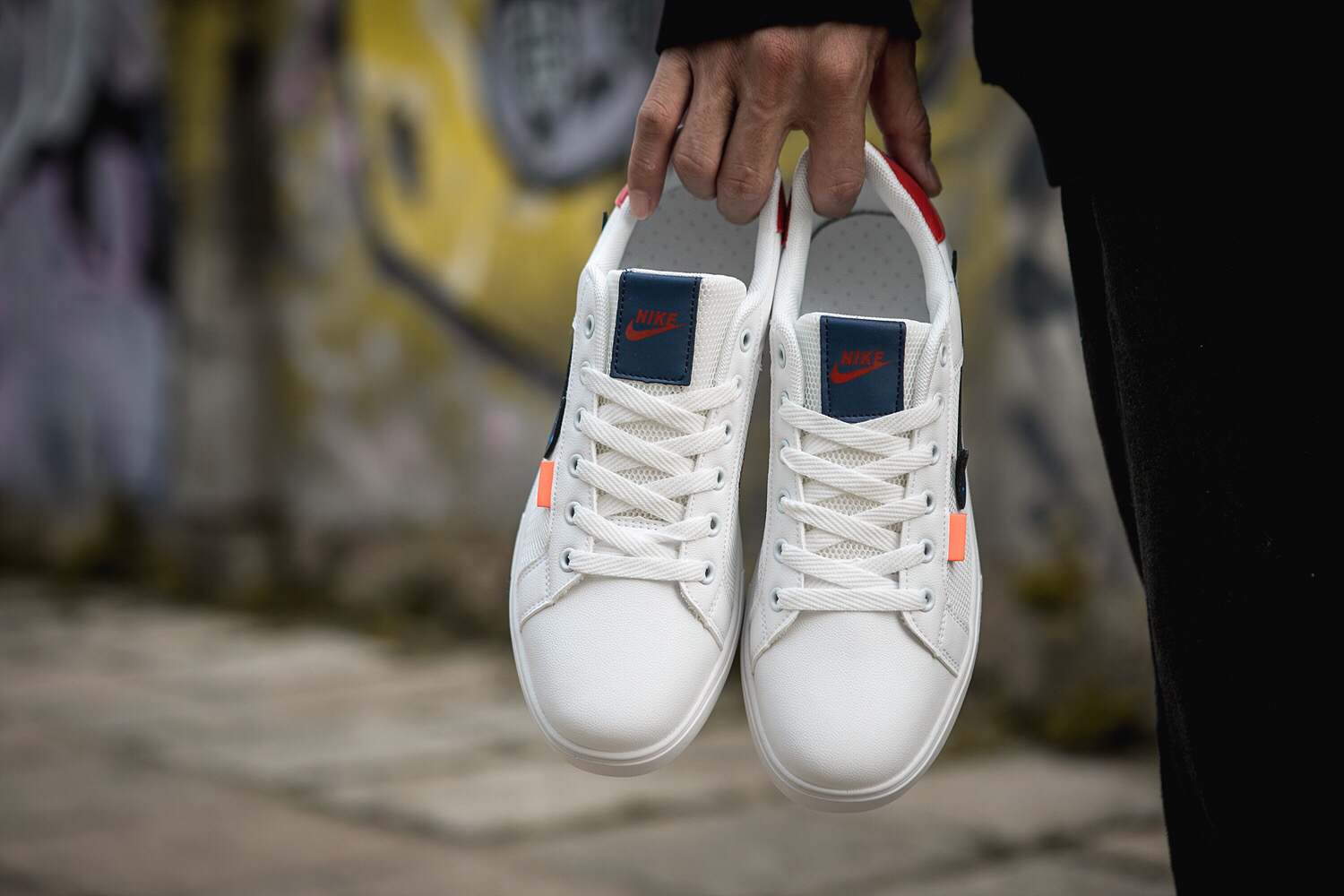 110耐克/NIKE联名 Unisex 皮面透气网休闲鞋 镂空 透气 网球文化板鞋