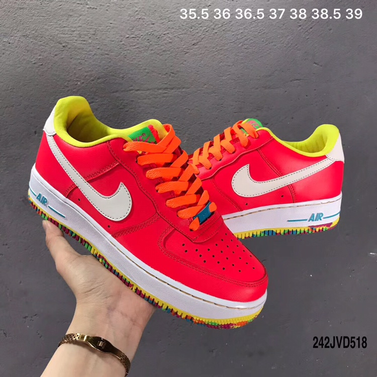 200 新款出货 公司级 原版开模 头层皮 顶级真标 耐克 Nike air force one gs 彩虹糖果 女鞋 AF1 gs 596728-605