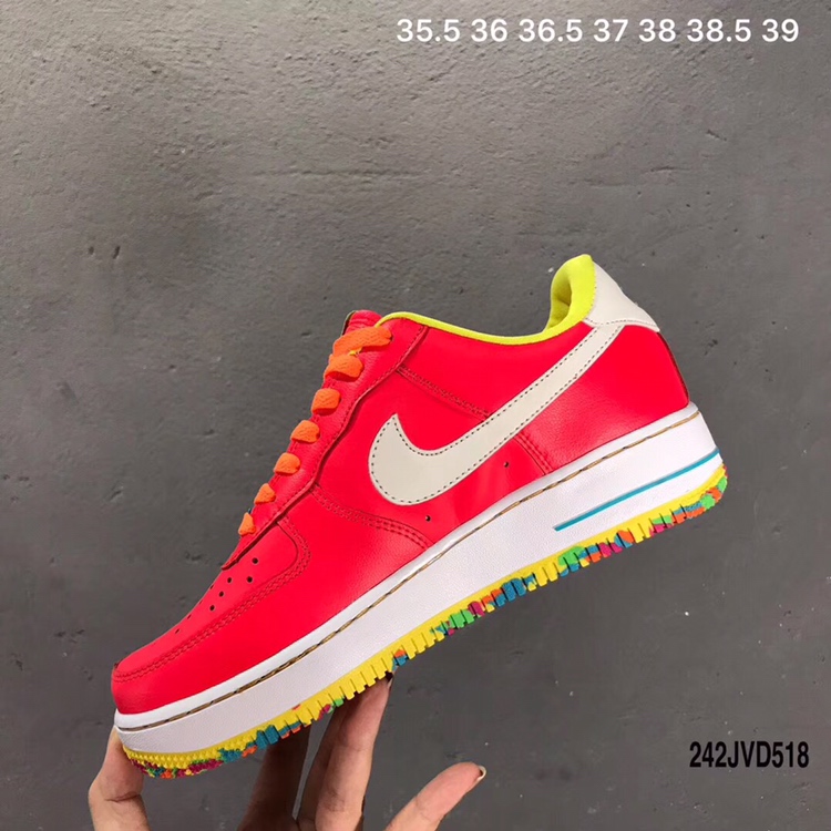 200 新款出货 公司级 原版开模 头层皮 顶级真标 耐克 Nike air force one gs 彩虹糖果 女鞋 AF1 gs 596728-605