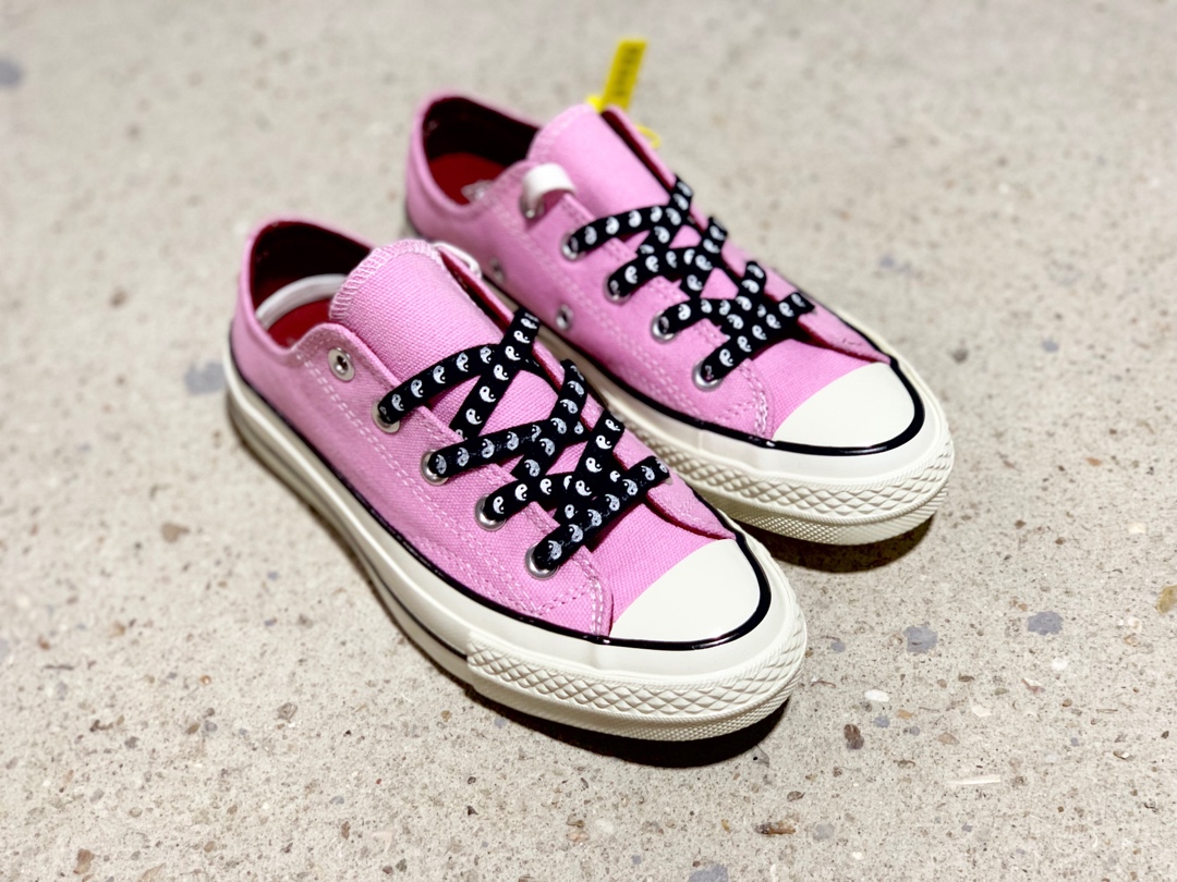 140Converse Chuck Talylot 70 OX Psy Kicks 太极 低帮复刻三星标低帮休闲运动硫化百搭板鞋“太极阴阳底粉”