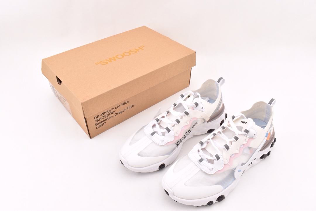 150THE 10：Nike React Element 87 透明跑鞋/联名款 网纱 AQ0068-100
