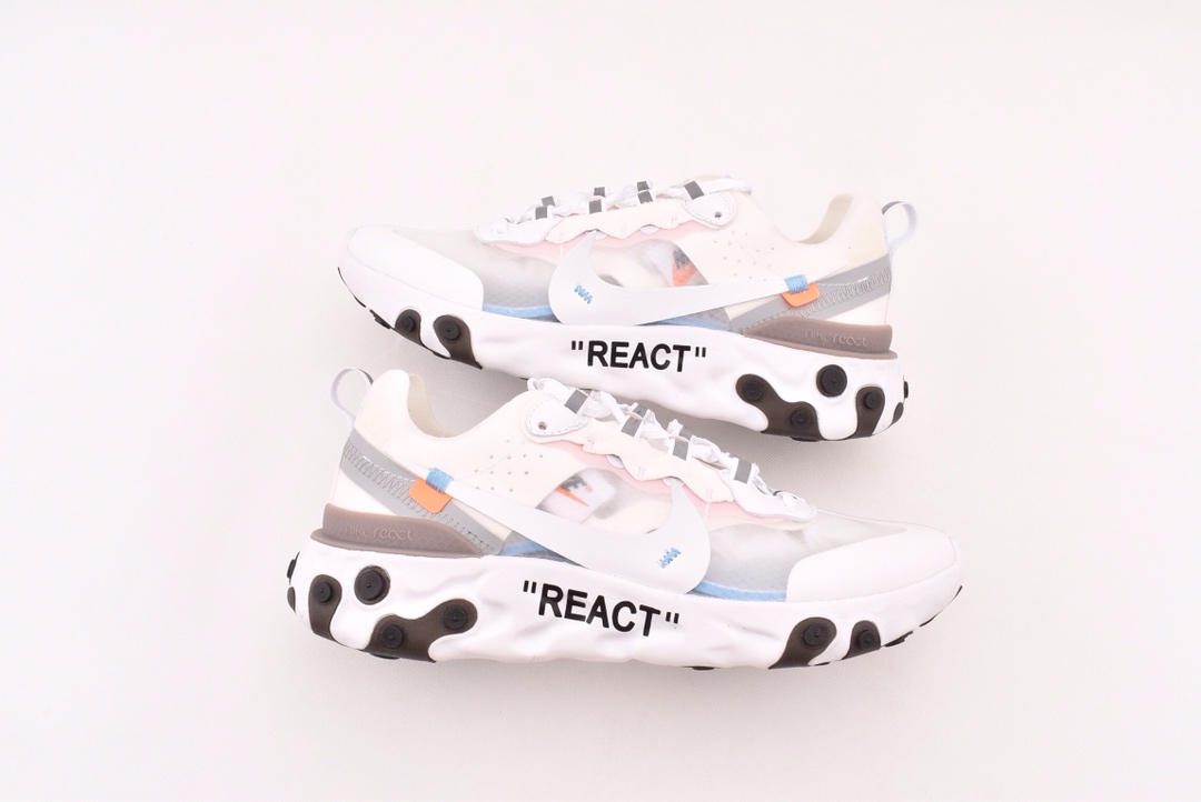 150THE 10：Nike React Element 87 透明跑鞋/联名款 网纱 AQ0068-100