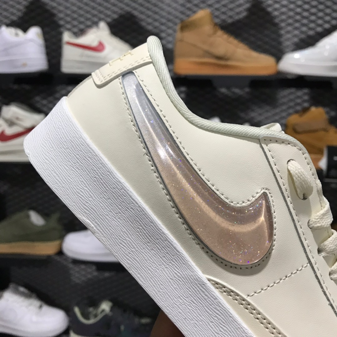 150 实体店专供版本超值福利 耐克女鞋NIKE BLAZER LOW开拓者果冻勾低帮板鞋AV9371-100