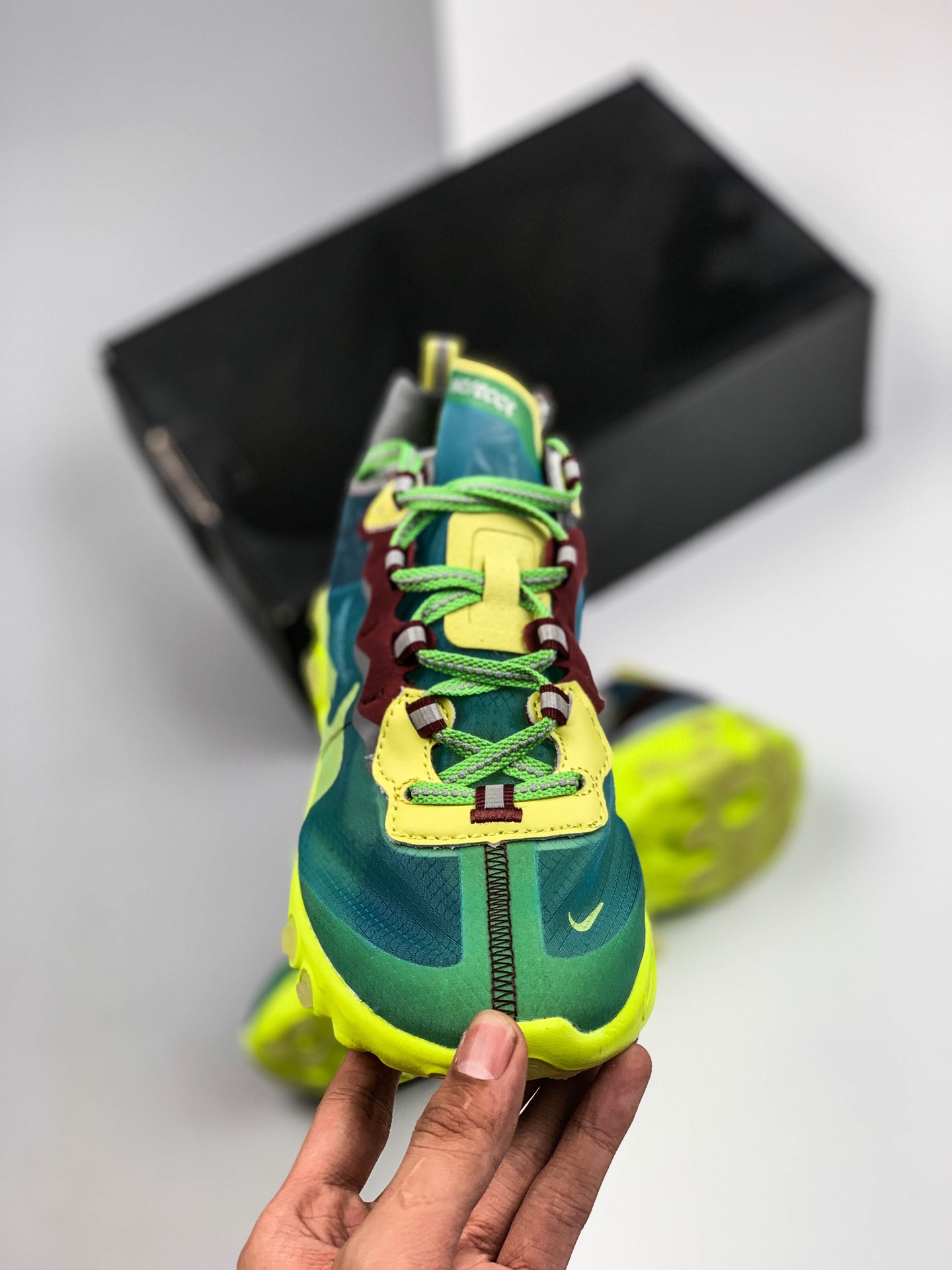 240公司级纯原版 Nike React Element 87 Undercover 高桥盾联名款 全掌气垫半透明蝉翼网纱轻盈运动鞋