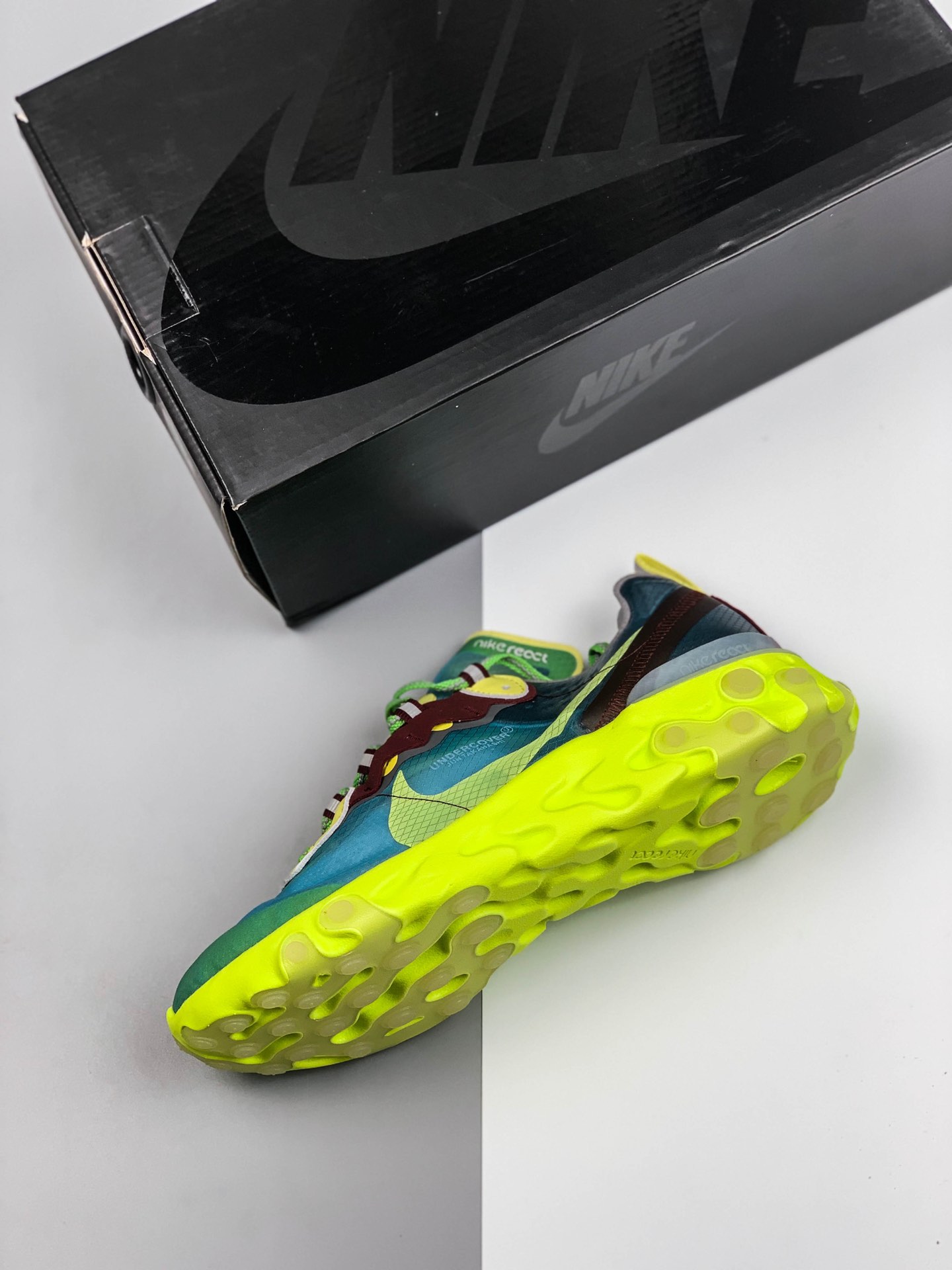 240公司级纯原版 Nike React Element 87 Undercover 高桥盾联名款 全掌气垫半透明蝉翼网纱轻盈运动鞋