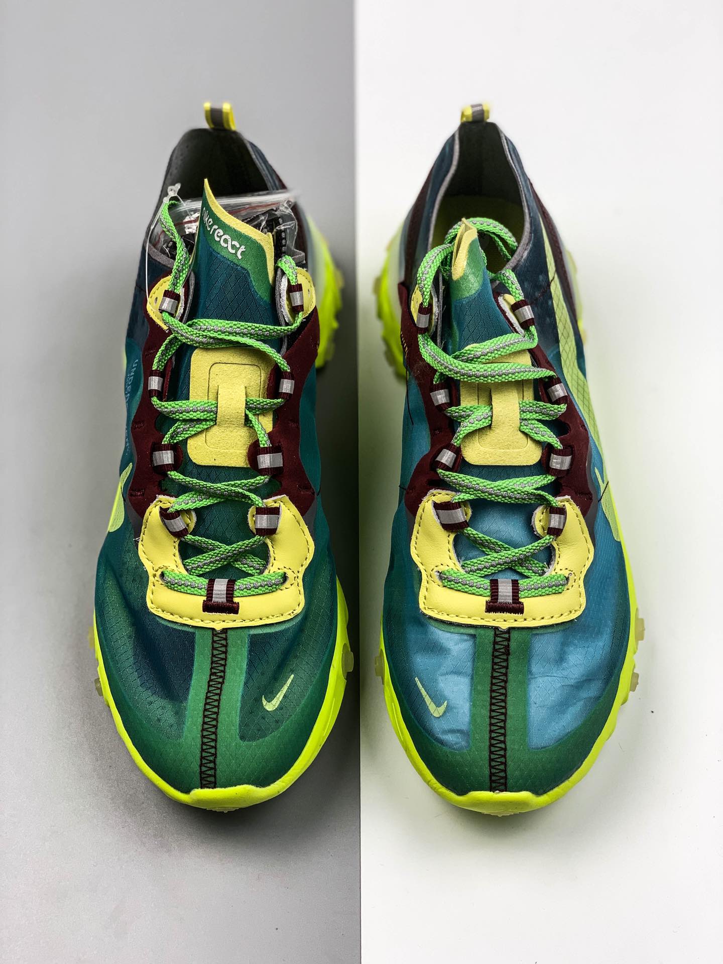 240公司级纯原版 Nike React Element 87 Undercover 高桥盾联名款 全掌气垫半透明蝉翼网纱轻盈运动鞋