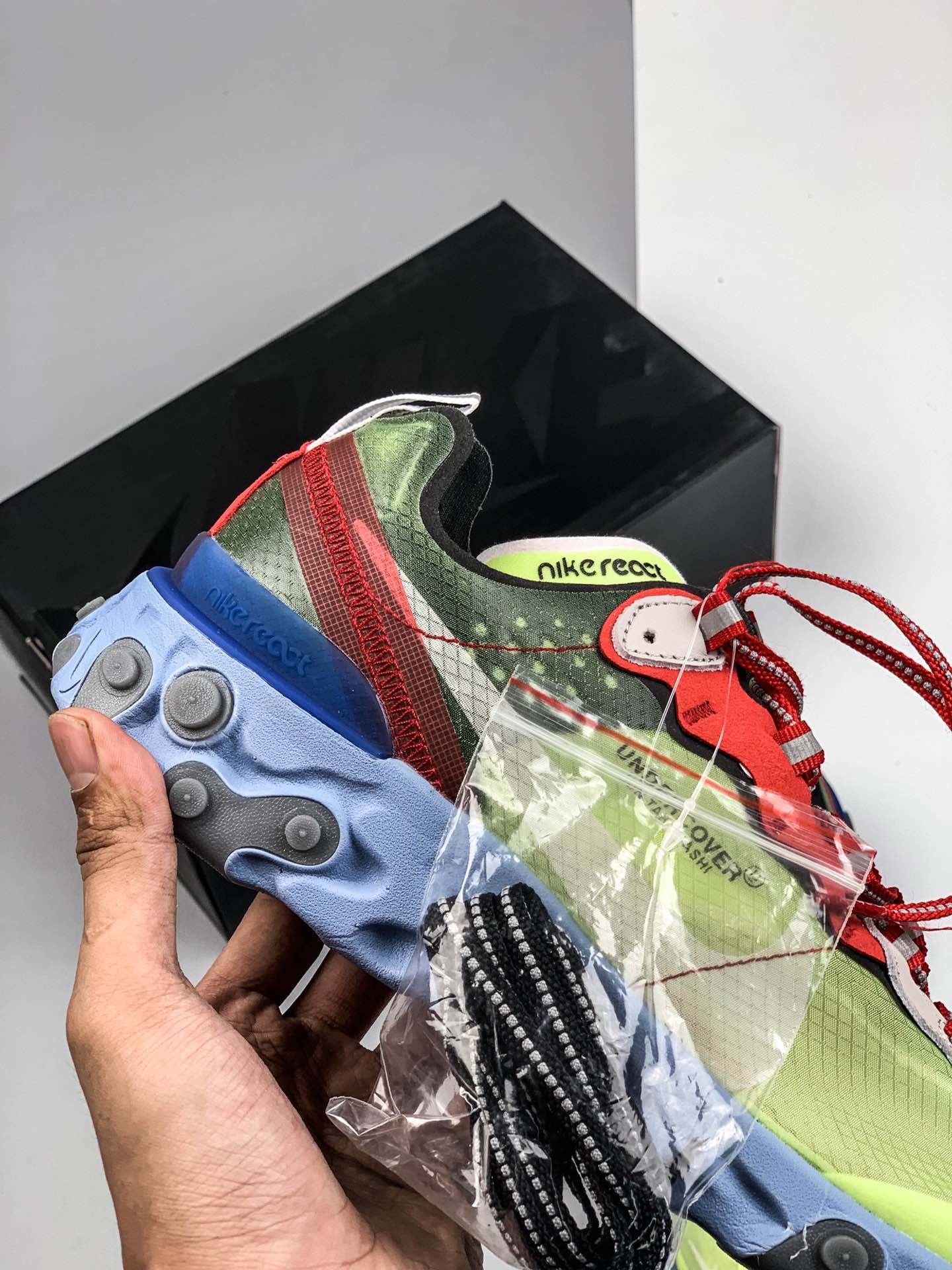 240公司级纯原版 Nike React Element 87 Undercover 高桥盾联名款 全掌气垫半透明蝉翼网纱轻盈运动鞋