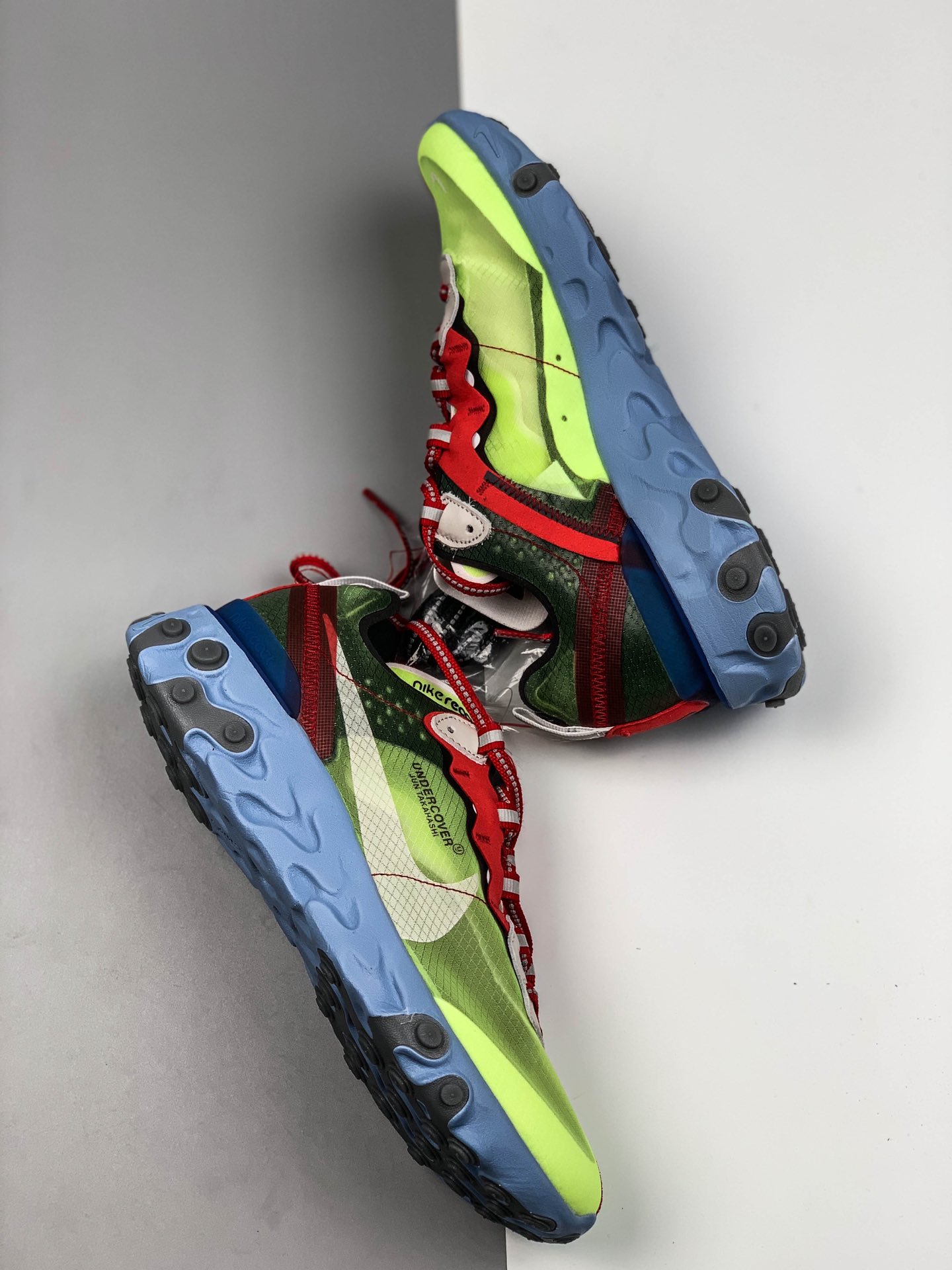 240公司级纯原版 Nike React Element 87 Undercover 高桥盾联名款 全掌气垫半透明蝉翼网纱轻盈运动鞋