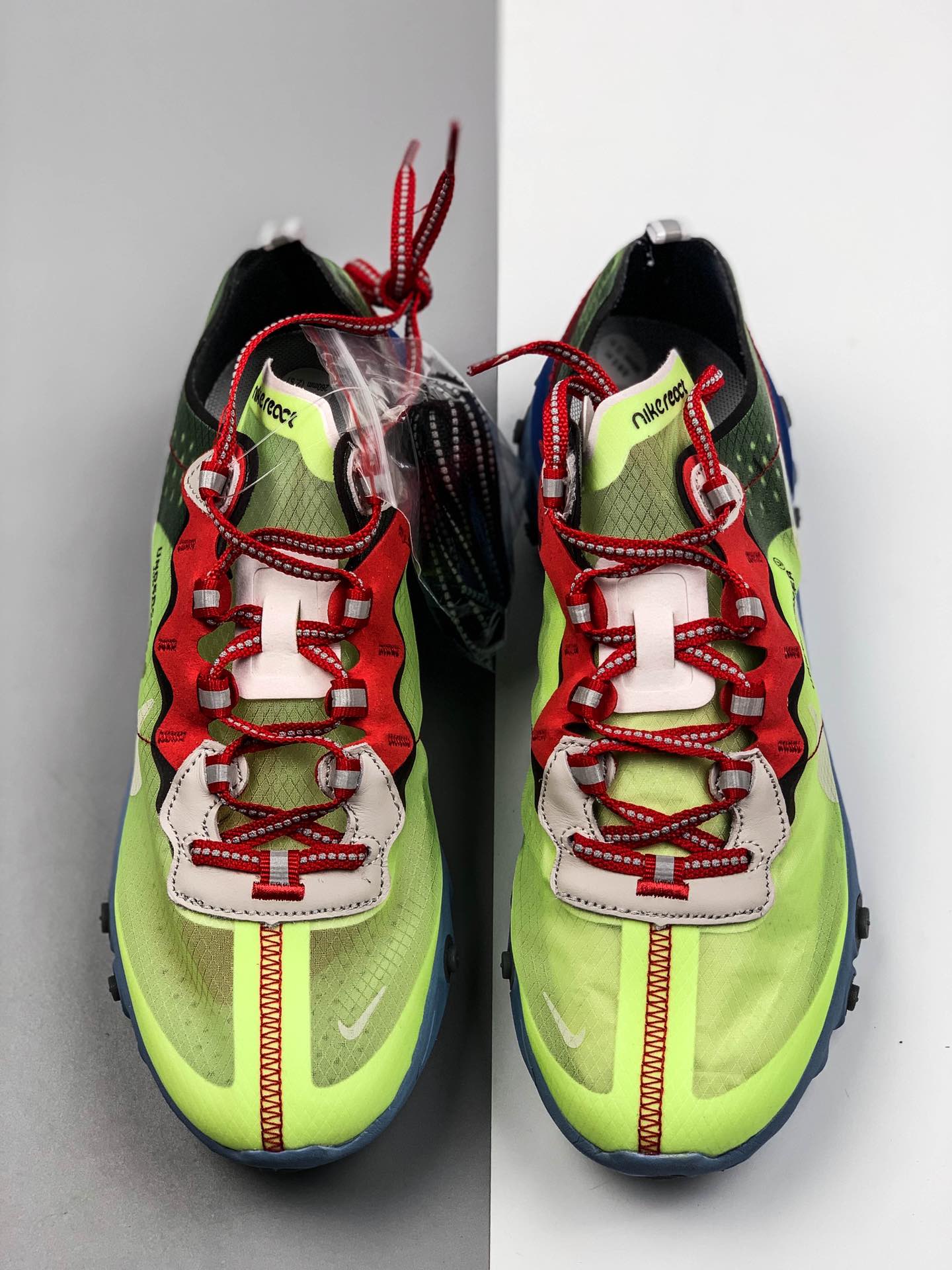 240公司级纯原版 Nike React Element 87 Undercover 高桥盾联名款 全掌气垫半透明蝉翼网纱轻盈运动鞋