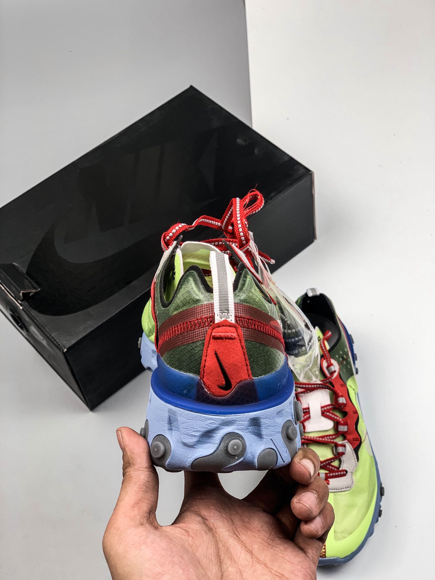 240公司级纯原版 Nike React Element 87 Undercover 高桥盾联名款 全掌气垫半透明蝉翼网纱轻盈运动鞋