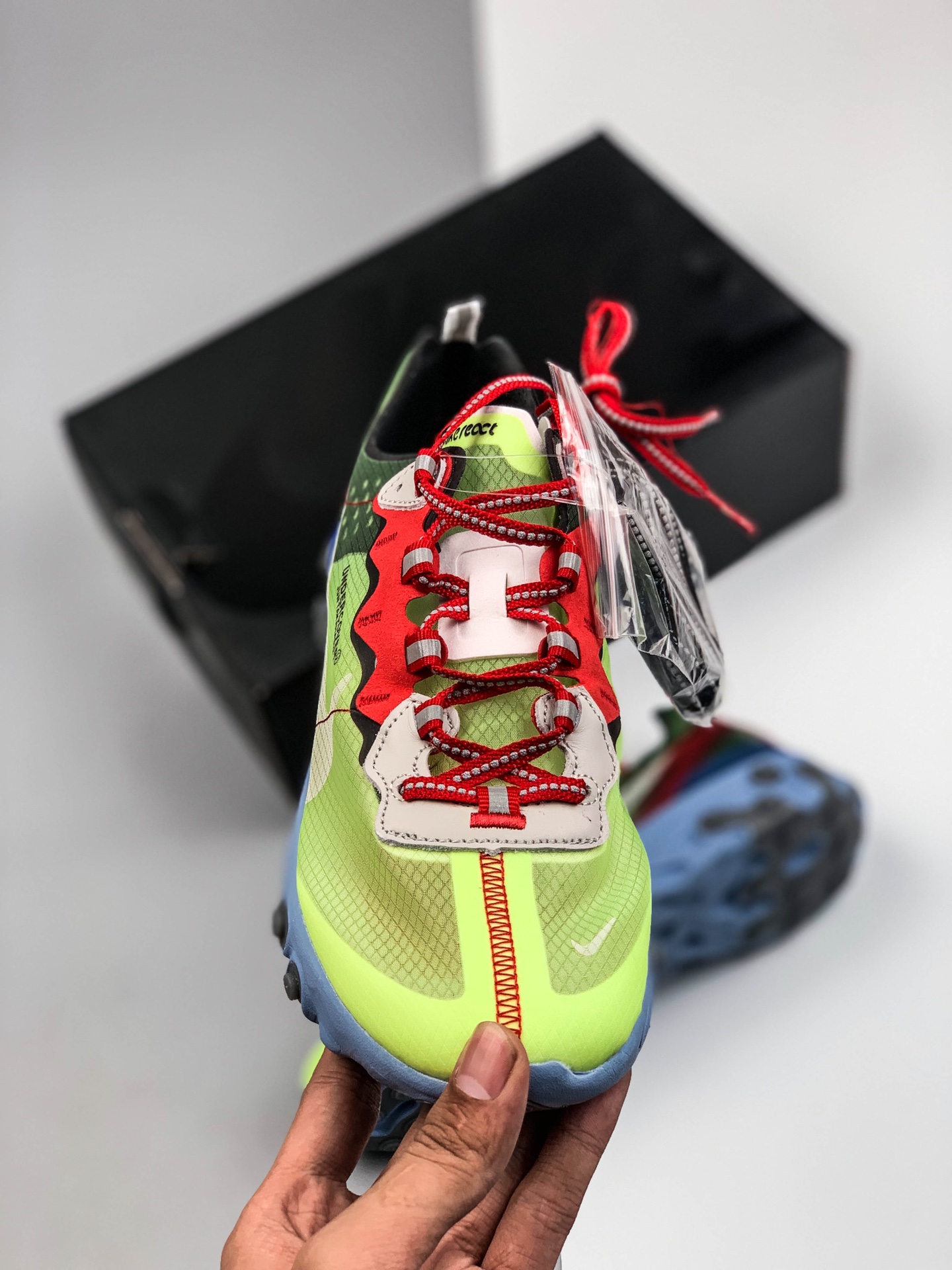 240公司级纯原版 Nike React Element 87 Undercover 高桥盾联名款 全掌气垫半透明蝉翼网纱轻盈运动鞋