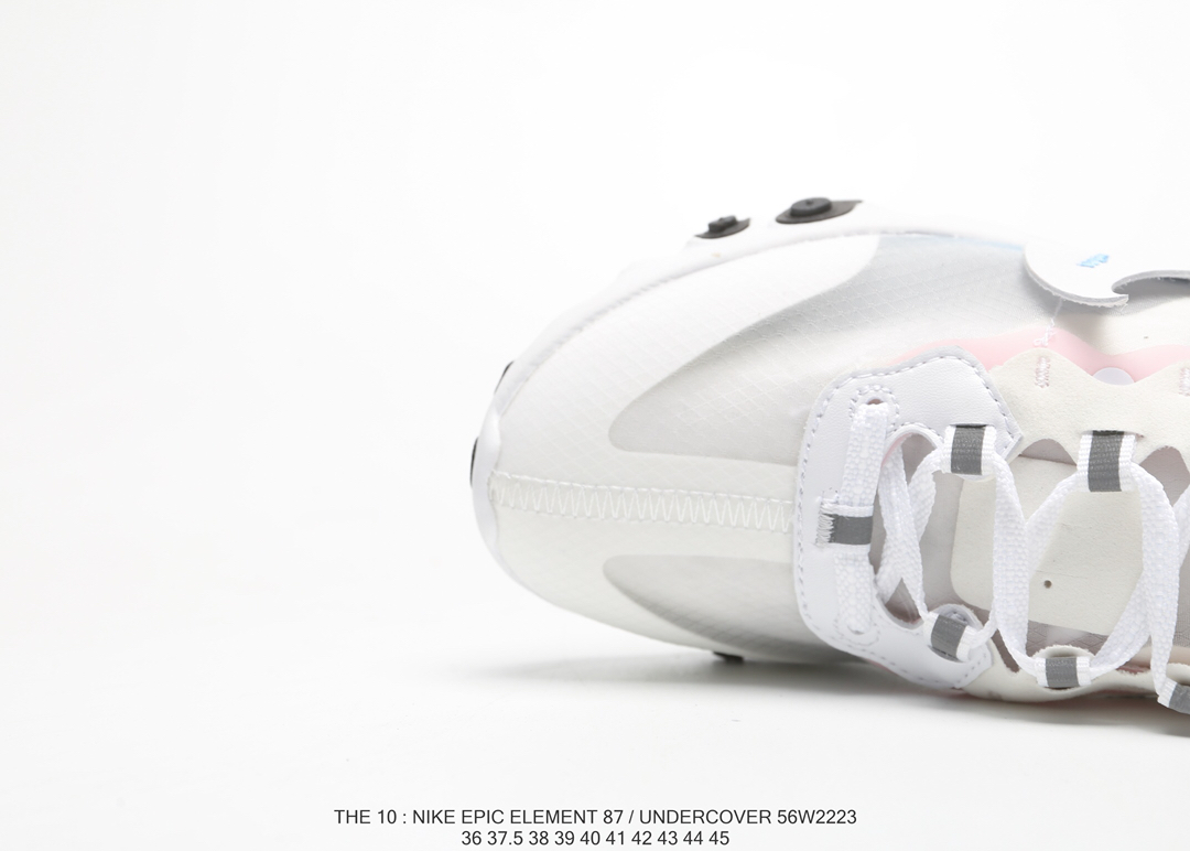 120Nike Epic React Element 87Undercover 瑞亚87联名高桥盾 透明网纱 轻便跑鞋