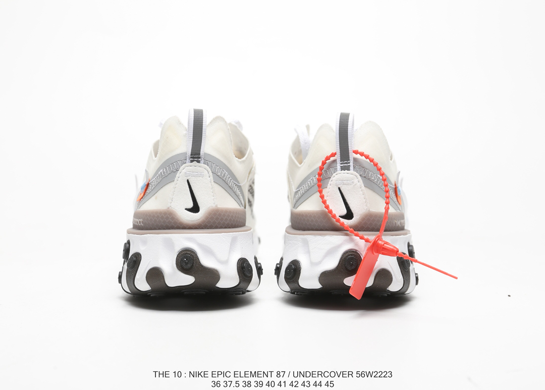 120Nike Epic React Element 87Undercover 瑞亚87联名高桥盾 透明网纱 轻便跑鞋