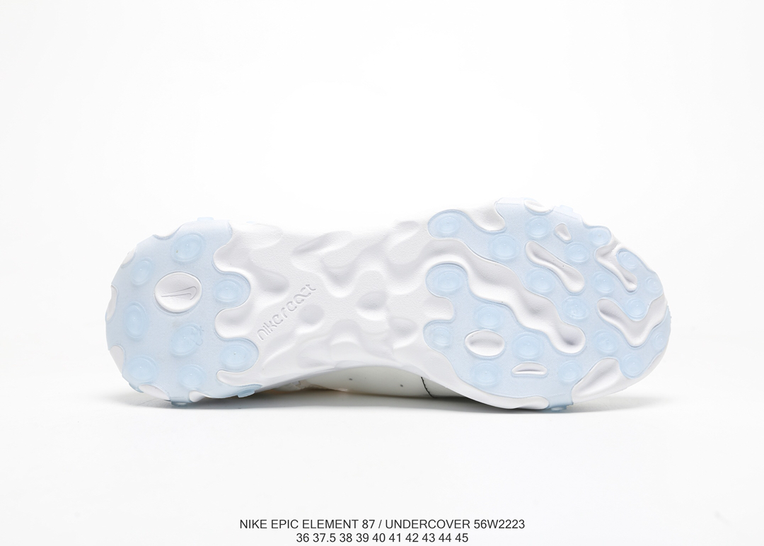 120Nike Epic React Element 87Undercover 瑞亚87联名高桥盾 透明网纱 轻便跑鞋