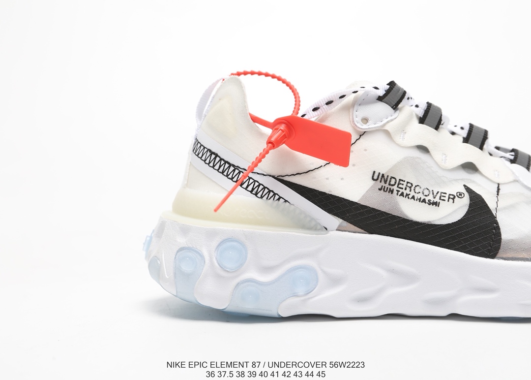 120Nike Epic React Element 87Undercover 瑞亚87联名高桥盾 透明网纱 轻便跑鞋