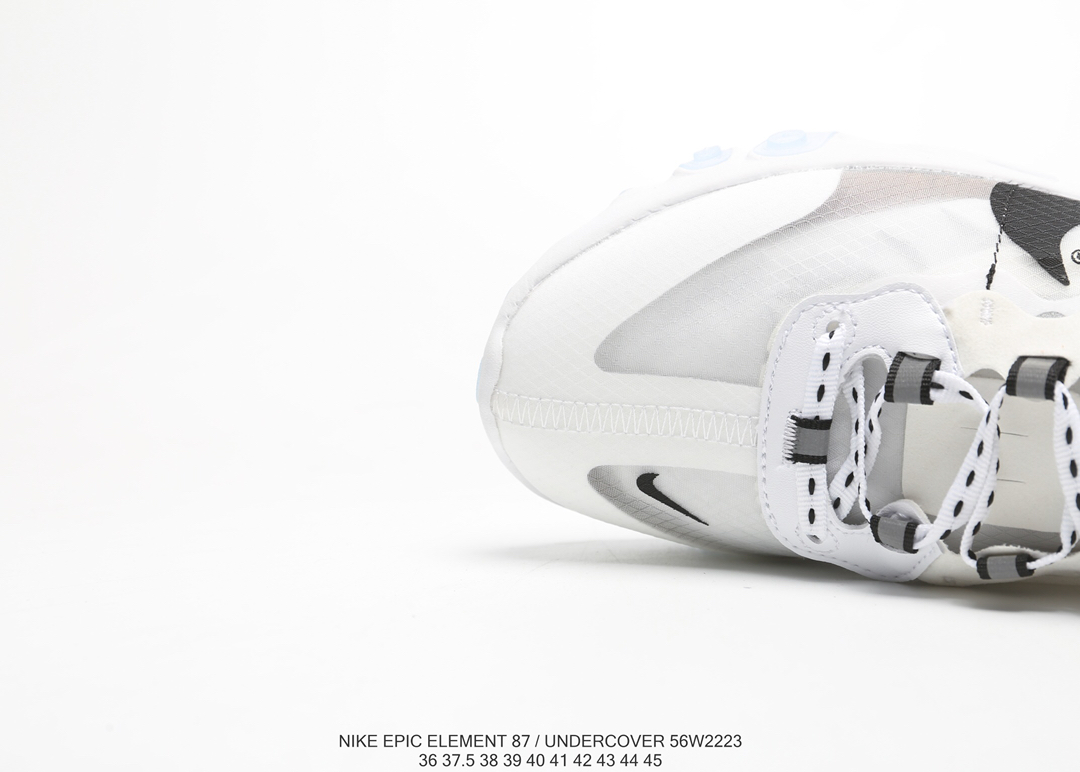 120Nike Epic React Element 87Undercover 瑞亚87联名高桥盾 透明网纱 轻便跑鞋