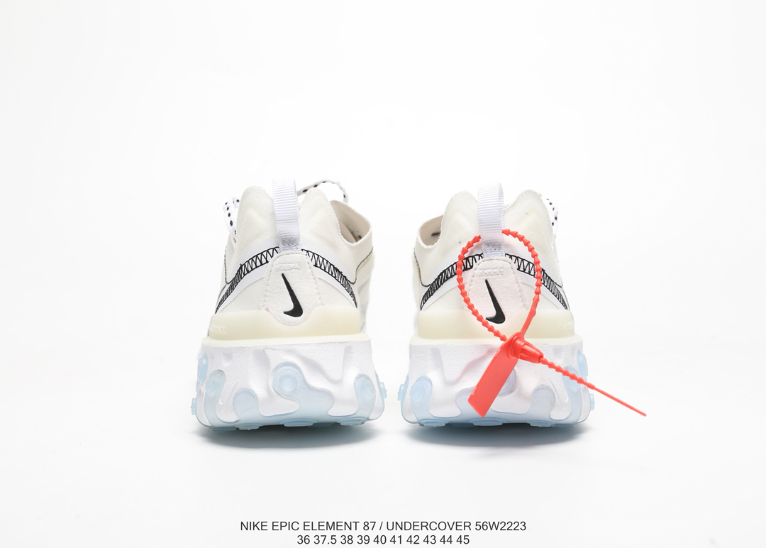 120Nike Epic React Element 87Undercover 瑞亚87联名高桥盾 透明网纱 轻便跑鞋