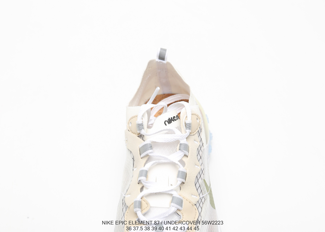 120Nike Epic React Element 87Undercover 瑞亚87联名高桥盾 透明网纱 轻便跑鞋