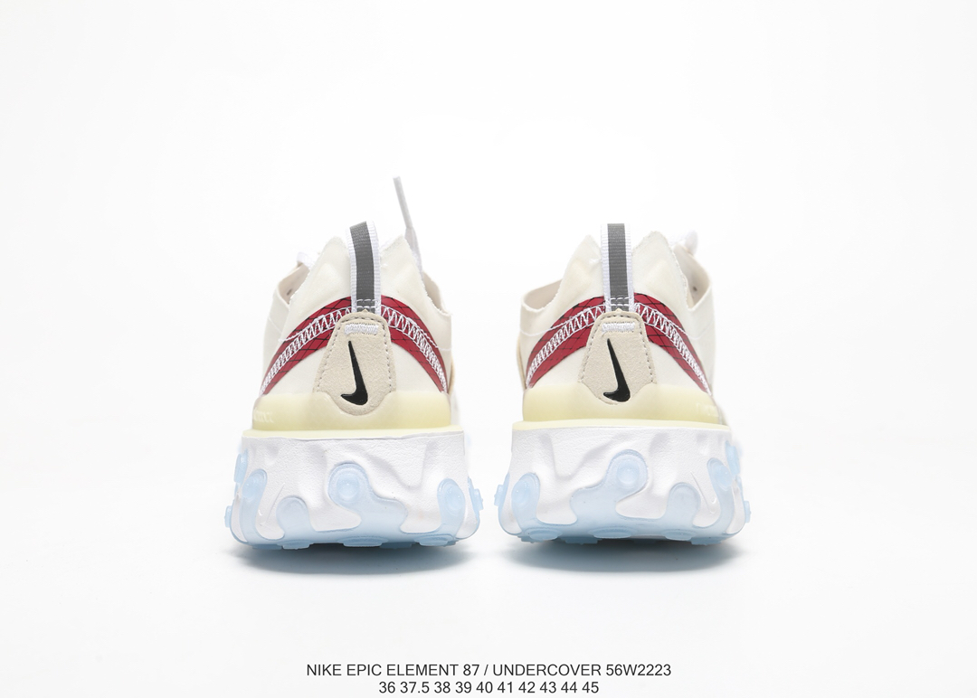 120Nike Epic React Element 87Undercover 瑞亚87联名高桥盾 透明网纱 轻便跑鞋
