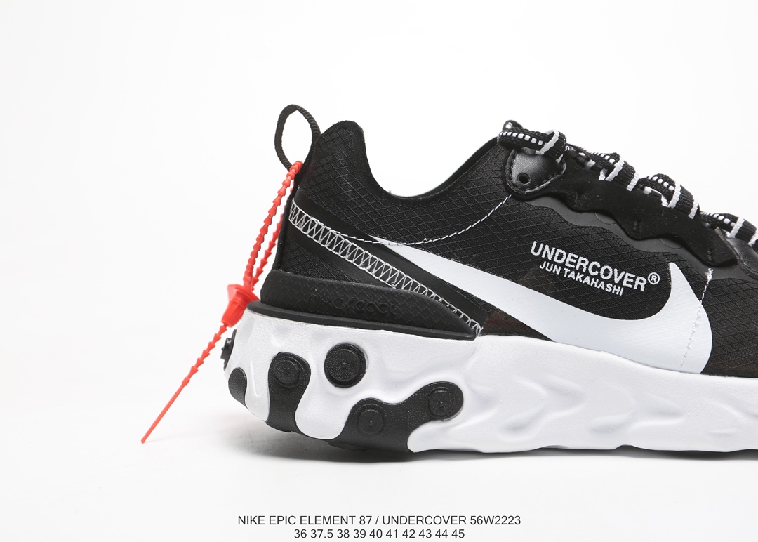 120Nike Epic React Element 87Undercover 瑞亚87联名高桥盾 透明网纱 轻便跑鞋