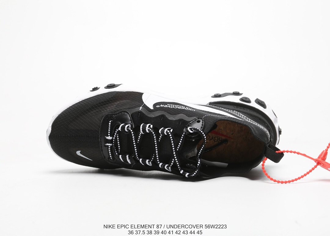 120Nike Epic React Element 87Undercover 瑞亚87联名高桥盾 透明网纱 轻便跑鞋