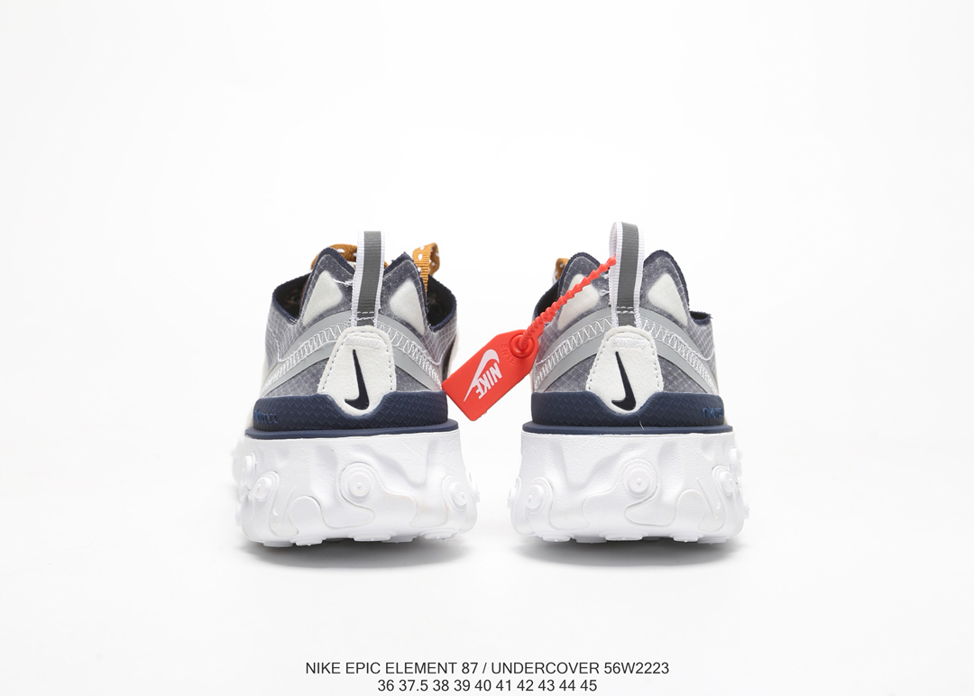 120Nike Epic React Element 87Undercover 瑞亚87联名高桥盾 透明网纱 轻便跑鞋