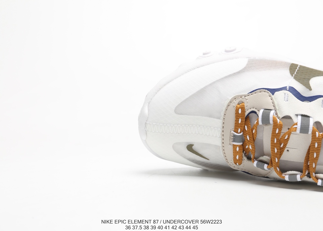 120Nike Epic React Element 87Undercover 瑞亚87联名高桥盾 透明网纱 轻便跑鞋