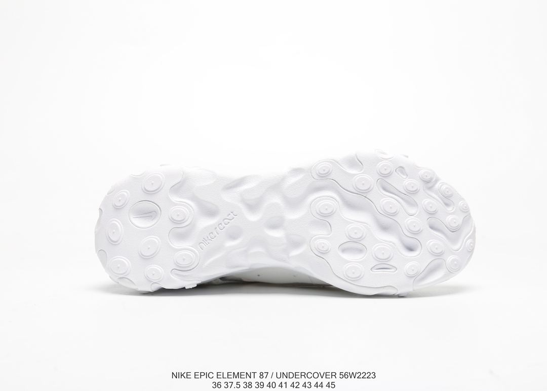 120Nike Epic React Element 87Undercover 瑞亚87联名高桥盾 透明网纱 轻便跑鞋