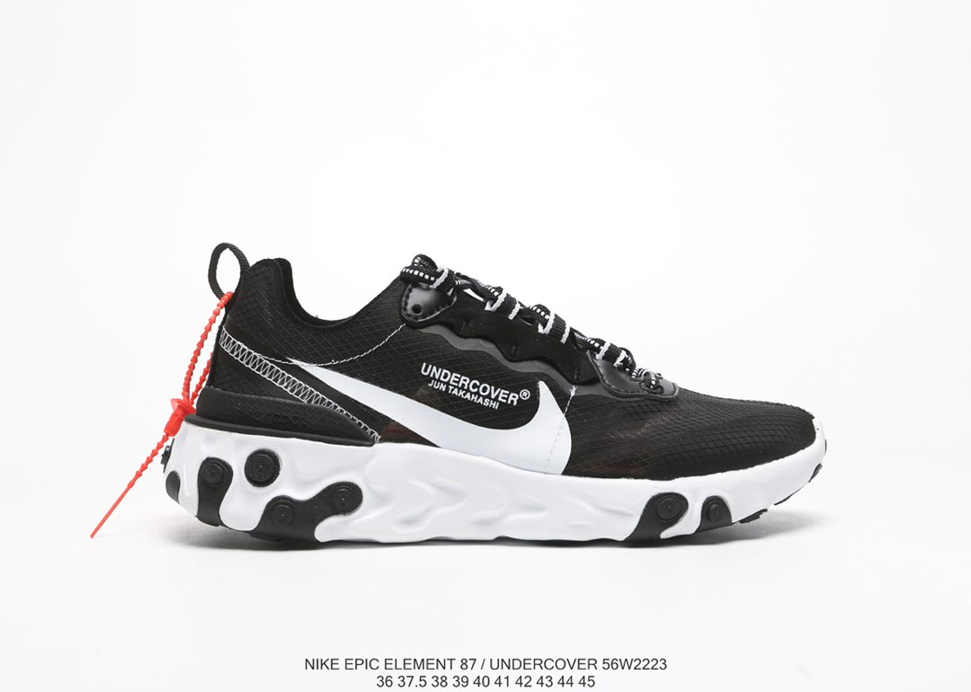 120Nike Epic React Element 87Undercover 瑞亚87联名高桥盾 透明网纱 轻便跑鞋