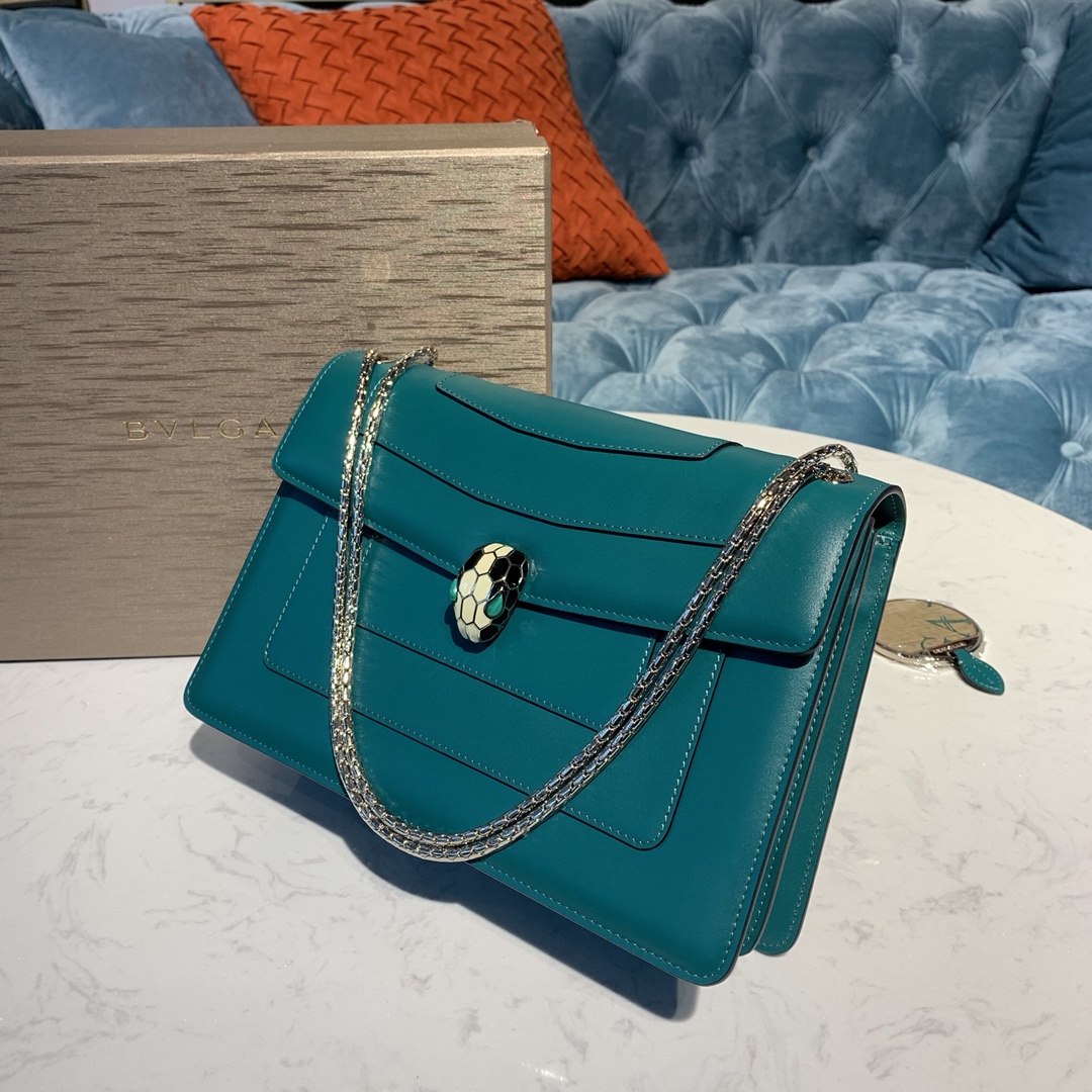 BVLGARI宝格丽意大利进口原单牛皮 Serpenti系列单肩斜挎包38326