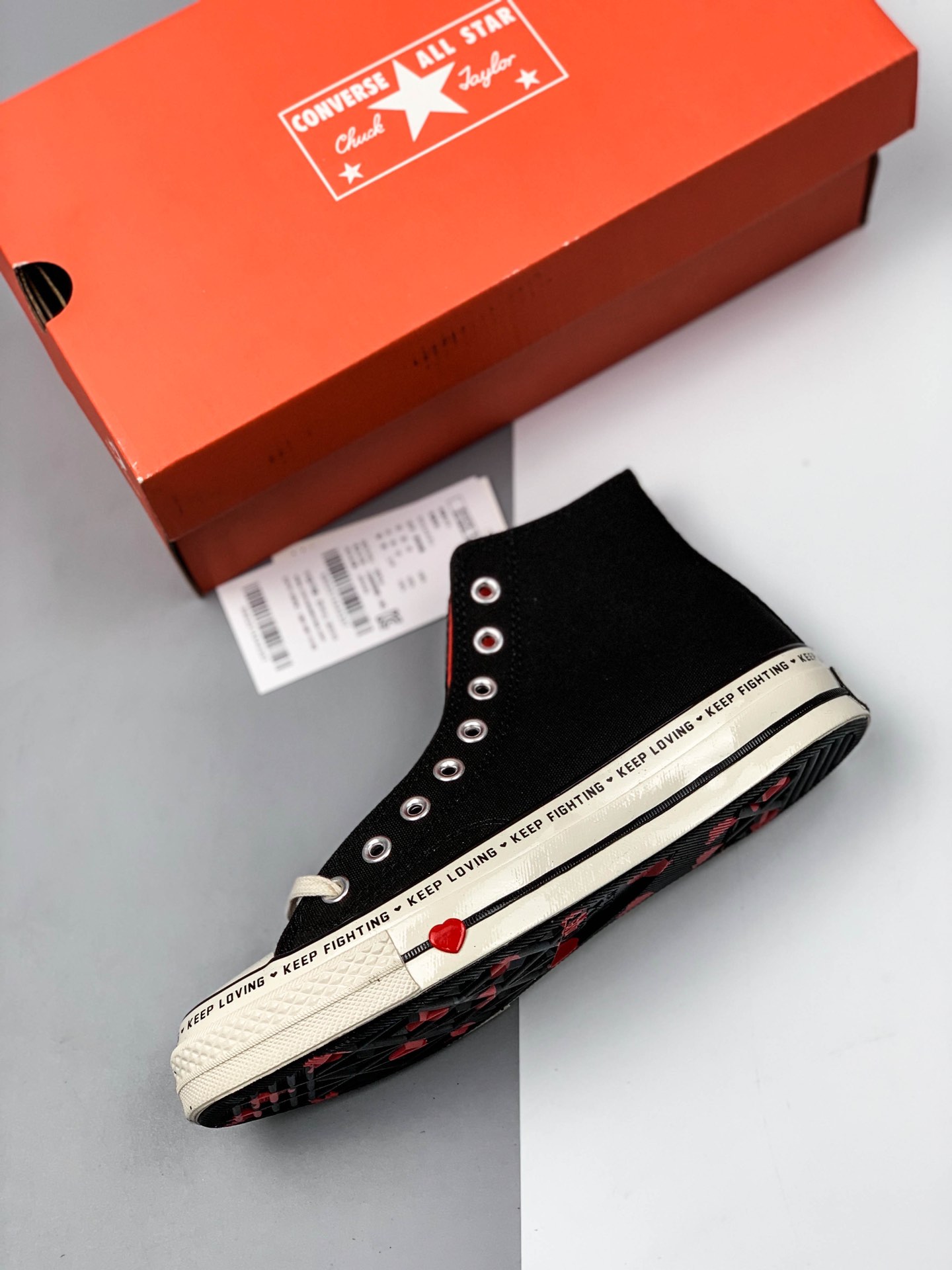 170 Converse 匡威 Chuck Taylor All Star Sucker Love Denim High Top 情人节限定 黑白高帮休闲板鞋