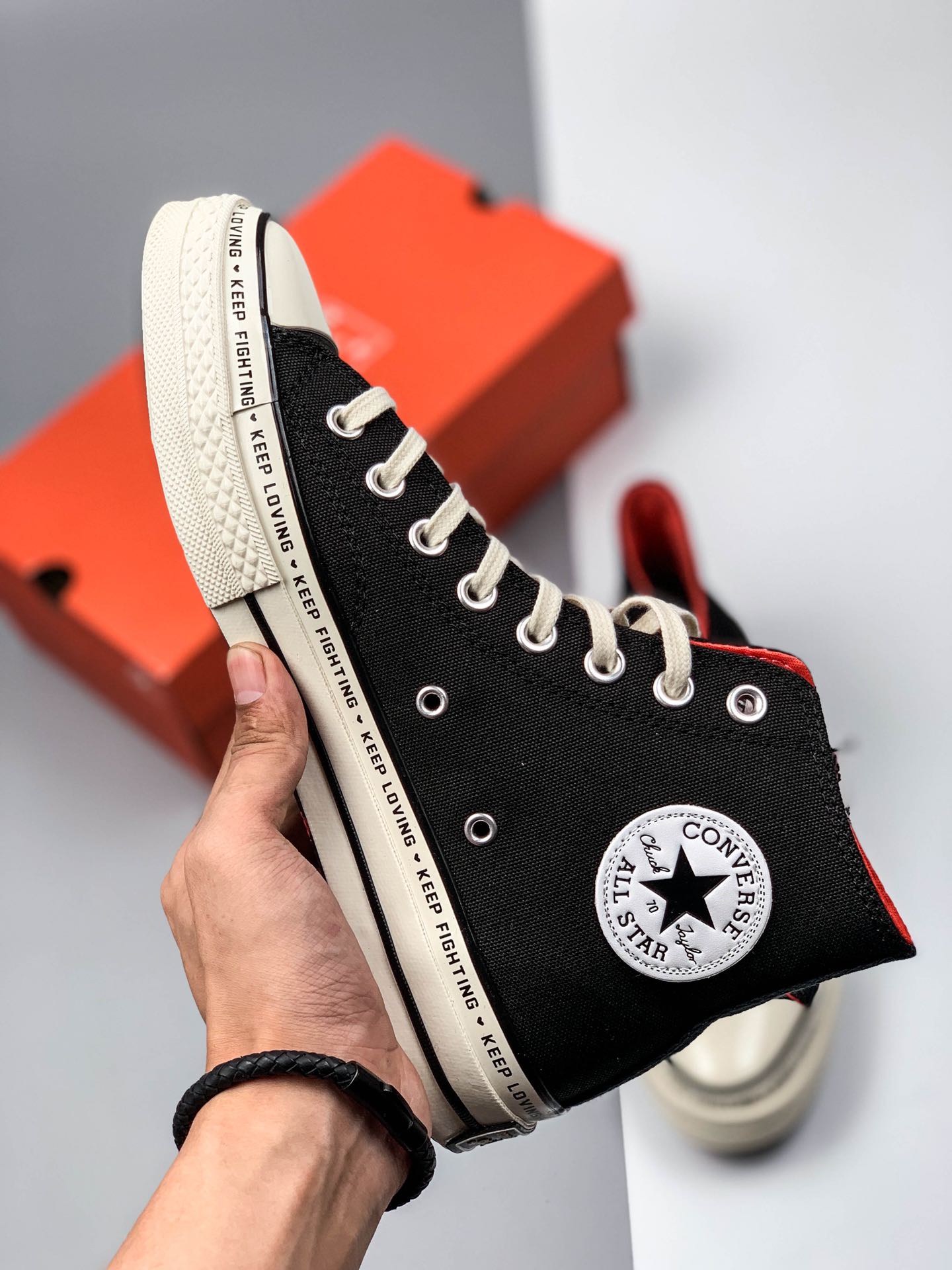 170 Converse 匡威 Chuck Taylor All Star Sucker Love Denim High Top 情人节限定 黑白高帮休闲板鞋