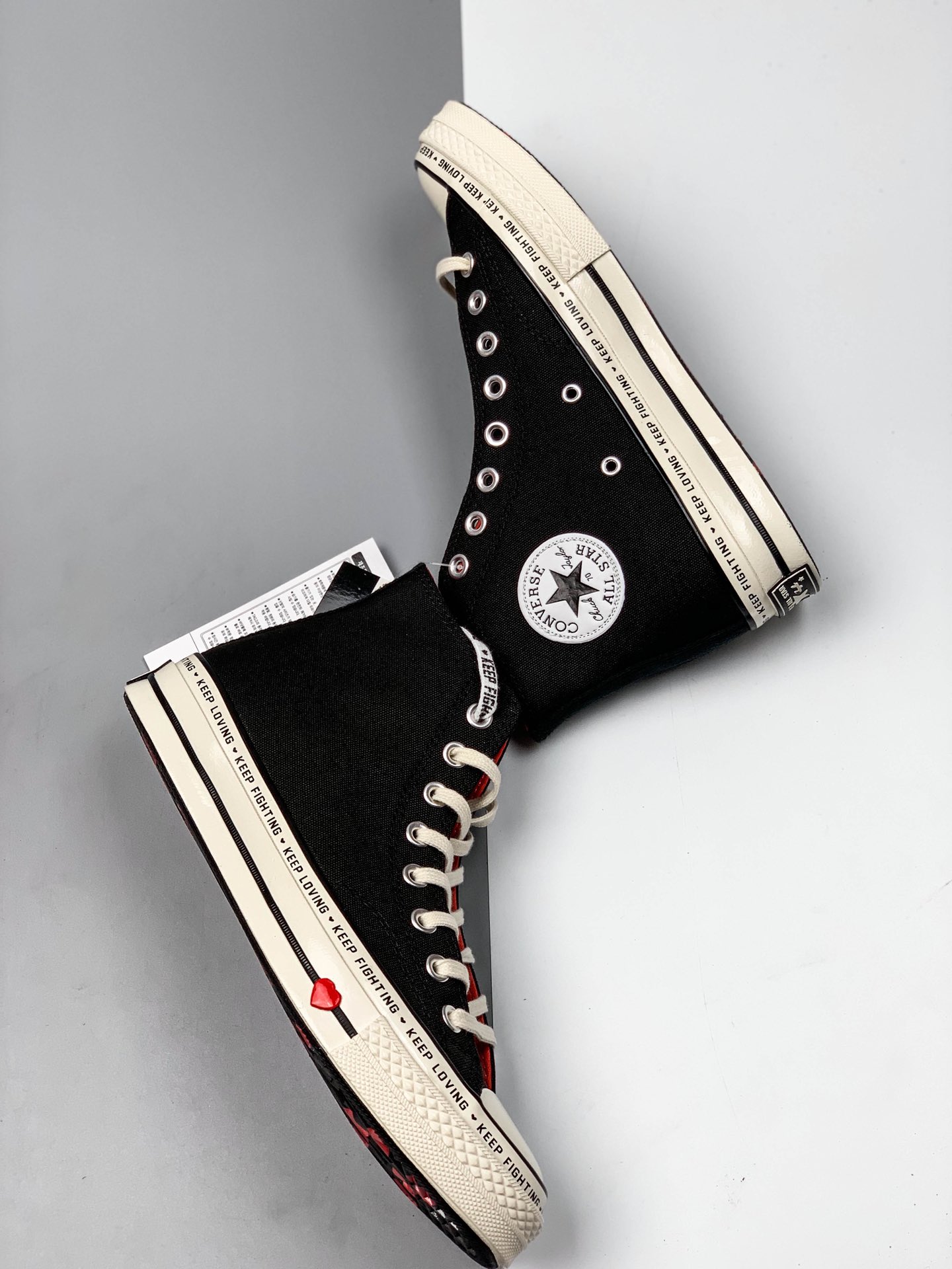 170 Converse 匡威 Chuck Taylor All Star Sucker Love Denim High Top 情人节限定 黑白高帮休闲板鞋