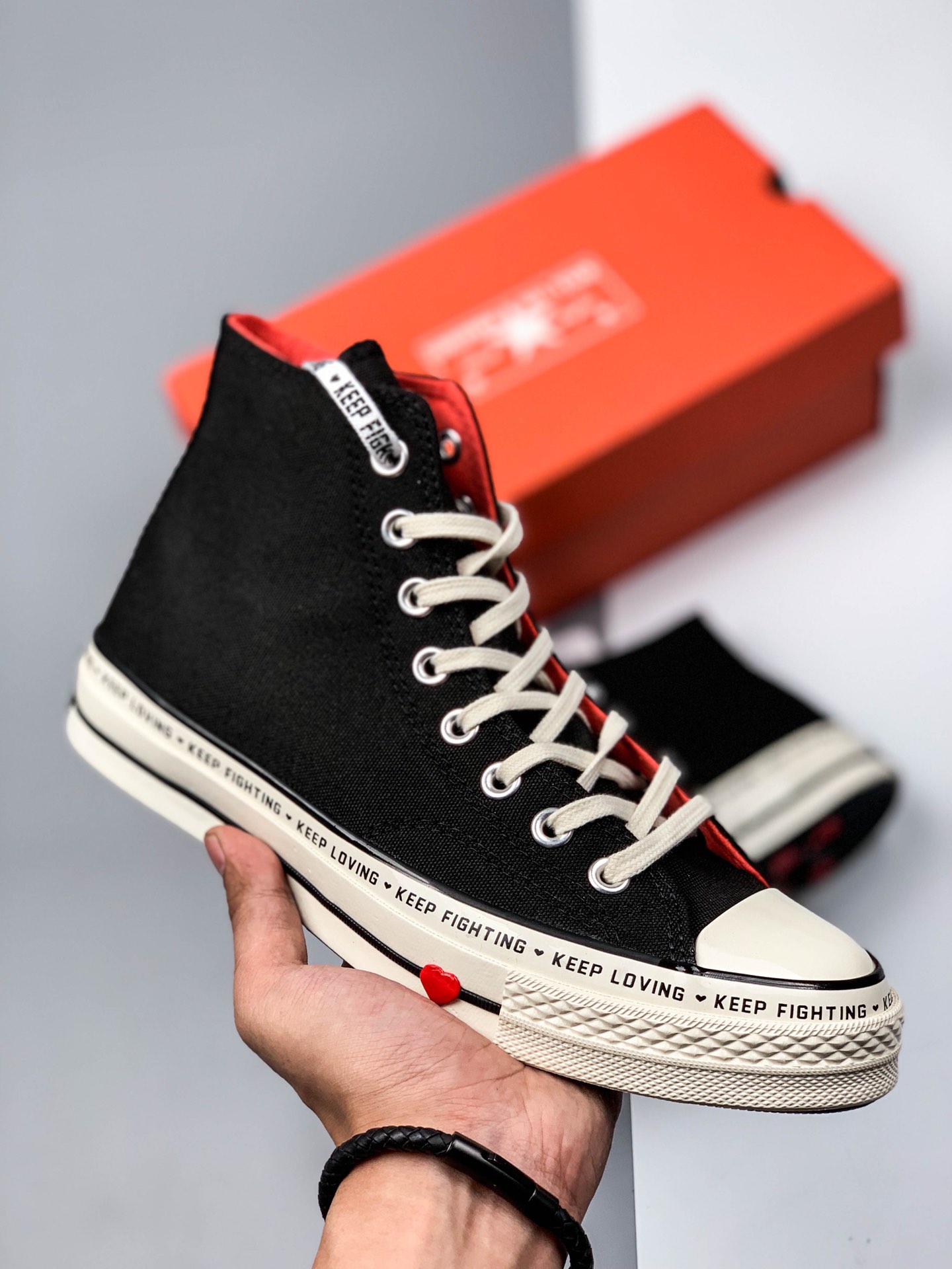 170 Converse 匡威 Chuck Taylor All Star Sucker Love Denim High Top 情人节限定 黑白高帮休闲板鞋