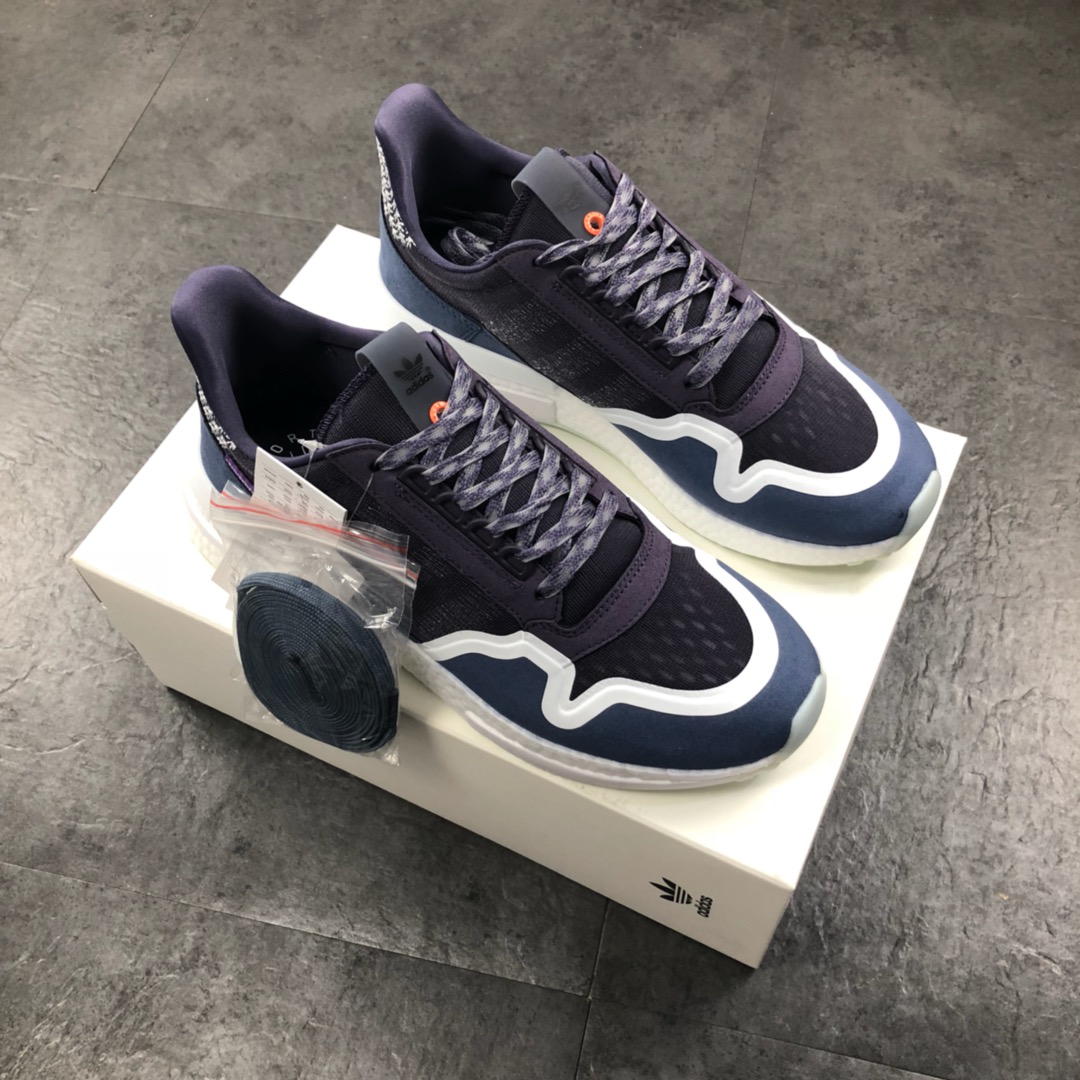 220阿迪达斯 ZX500 RM Common Wealth  世界迅游 联名款 爆米花全掌复古跑步鞋  DB3509
