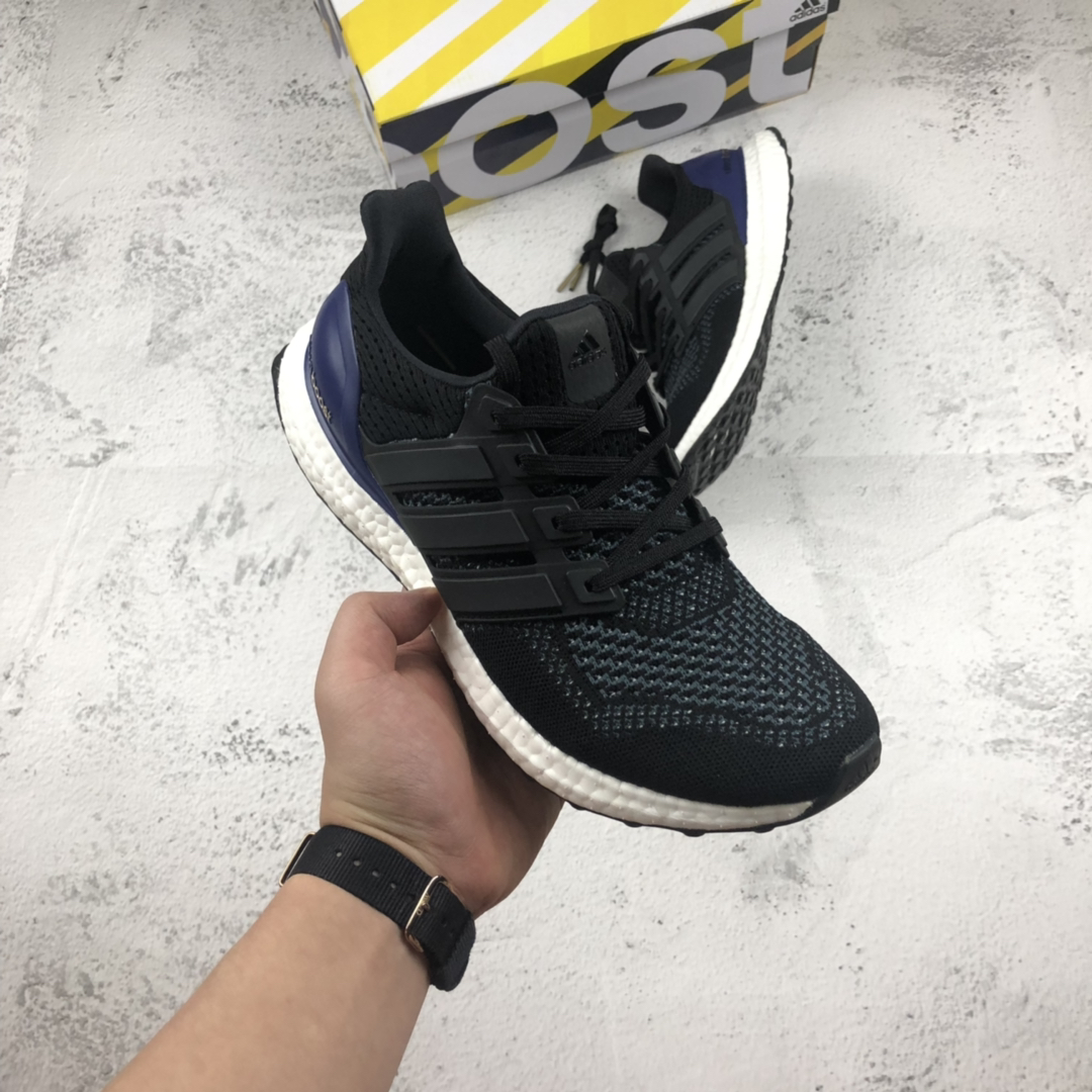 180 纯原版本 外贸订单 Adiads Ultra Boost UB1.0  黑蓝 阿迪真爆缓震慢跑鞋 B27172