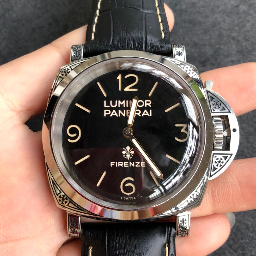 파네라이 루미노르 PAM972 47mm 블랙 다이얼 수동 V9 공장 레플리카 43847