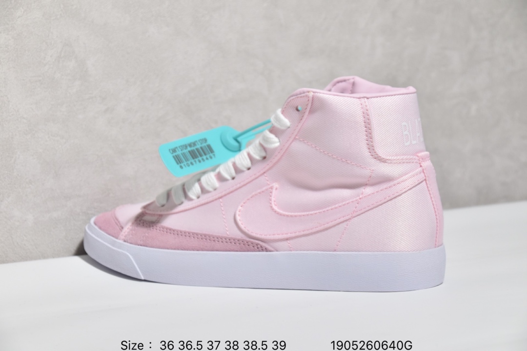 140 新款开拓者系列全新开发楦型纸板 耐克Nike Blazer Mid '1977 Vintage WE经典开拓者高帮百搭休闲运动板鞋“黑白深灰帆布”