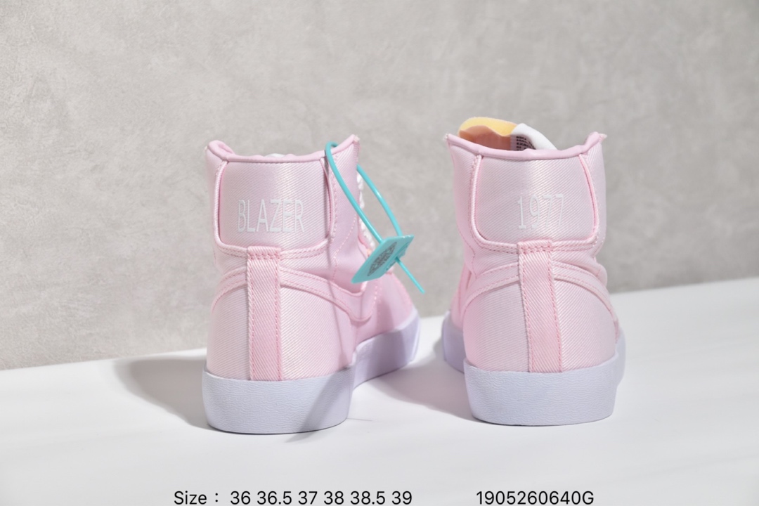 140 新款开拓者系列全新开发楦型纸板 耐克Nike Blazer Mid '1977 Vintage WE经典开拓者高帮百搭休闲运动板鞋“黑白深灰帆布”