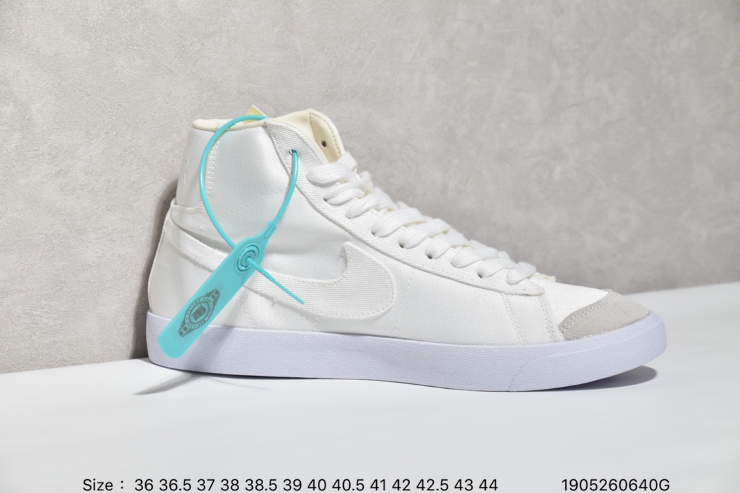 140 新款开拓者系列全新开发楦型纸板 耐克Nike Blazer Mid '1977 Vintage WE经典开拓者高帮百搭休闲运动板鞋“黑白深灰帆布”