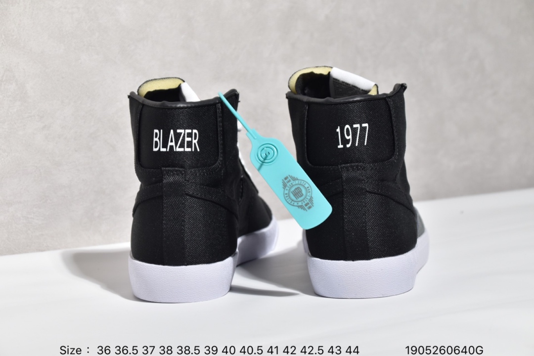 140 新款开拓者系列全新开发楦型纸板 耐克Nike Blazer Mid '1977 Vintage WE经典开拓者高帮百搭休闲运动板鞋“黑白深灰帆布”