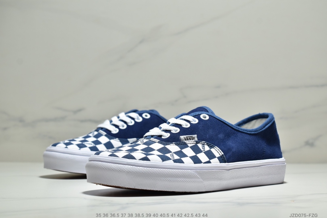 140公司级 VANS /范斯 VAULT OG AUTHENTIC 格子帆布麂皮拼接板鞋 日常百搭